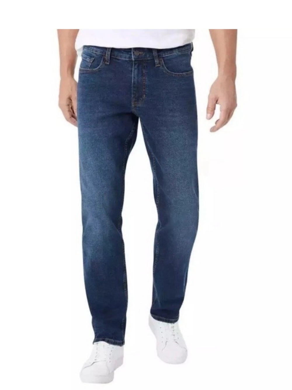 Izod Men's Comfort Stretch Straight Leg Jeans - Indigo Blue. Size 32x34.